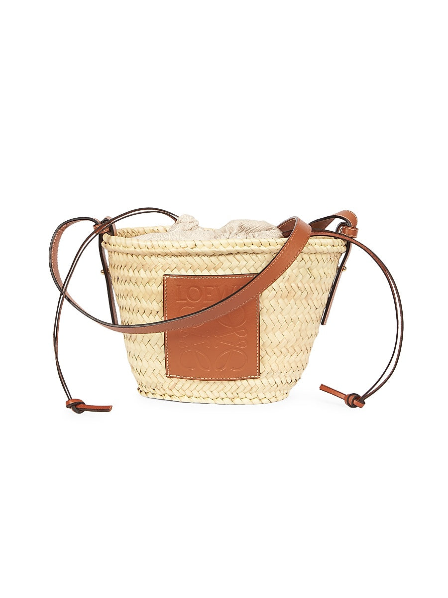 LOEWE x Paula's Ibiza Raffia &amp; Leather Bucket Bag