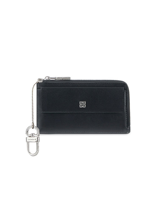 4G Zipped Card Holder in Box Leather