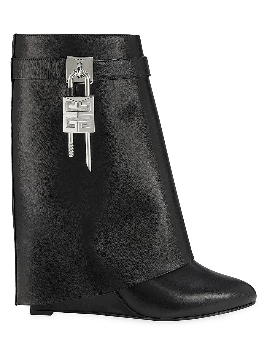 Shark Lock Ankle Boots in Leather
