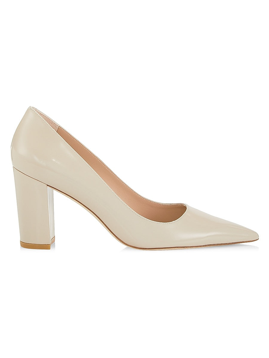 Stuart 85MM Leather Block Pumps