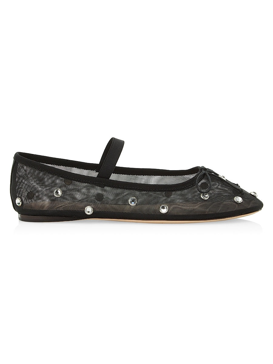 Leonie Crystal Mesh Ballet Flats