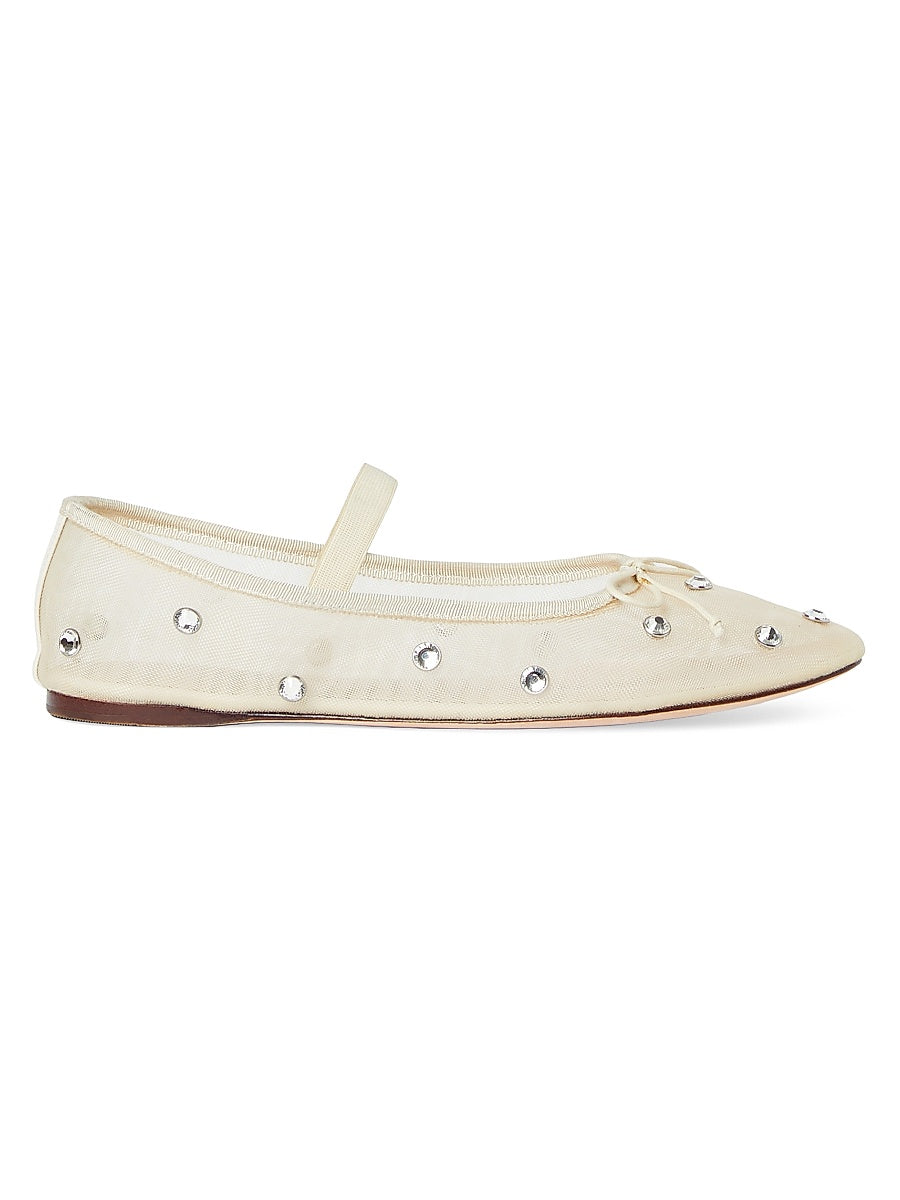Leonie Crystal Mesh Ballet Flats