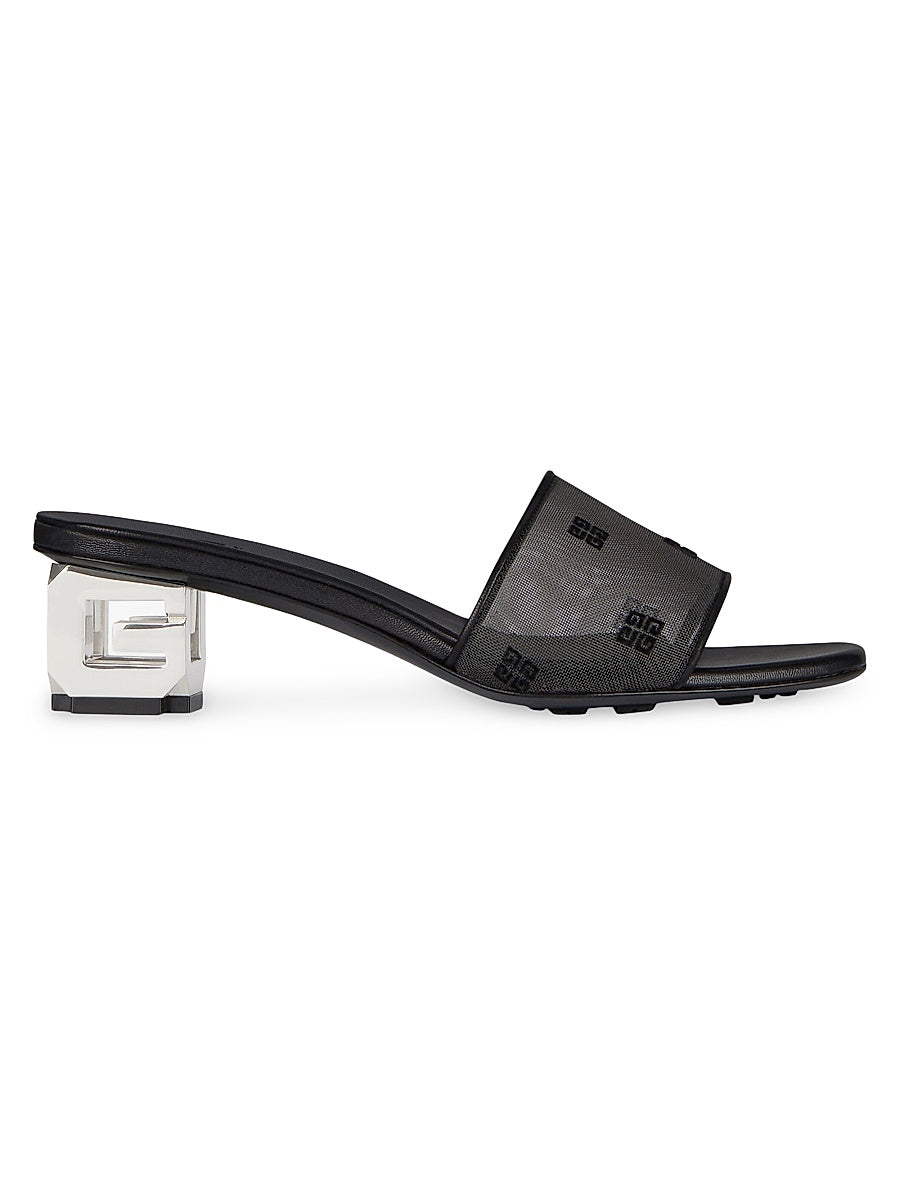 G Cube Mules in 4G Transparent Mesh