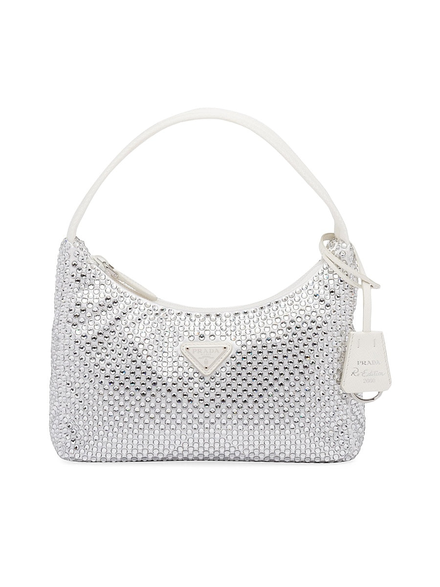 Satin Mini Bag with Crystals