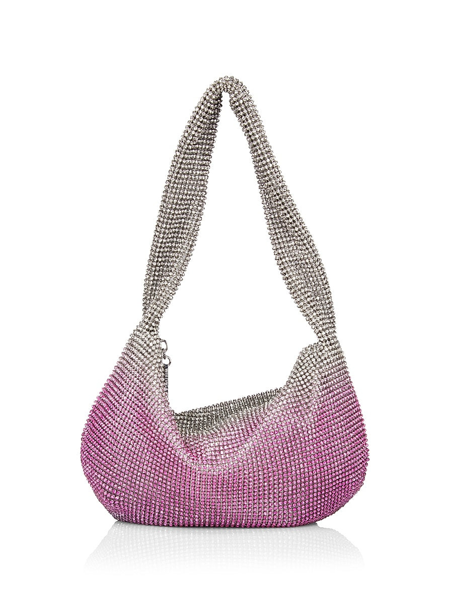Adrienne Ombré Crystal Mesh Hobo Bag