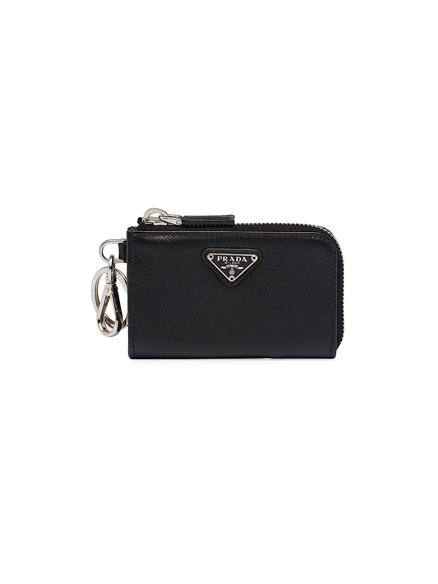 Saffiano Leather Mini Pouch Keychain