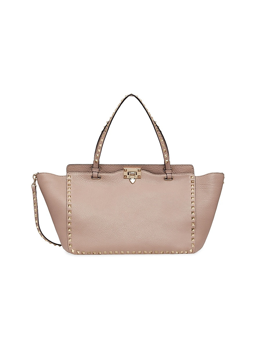 Medium Grainy Calfskin Rockstud Bag