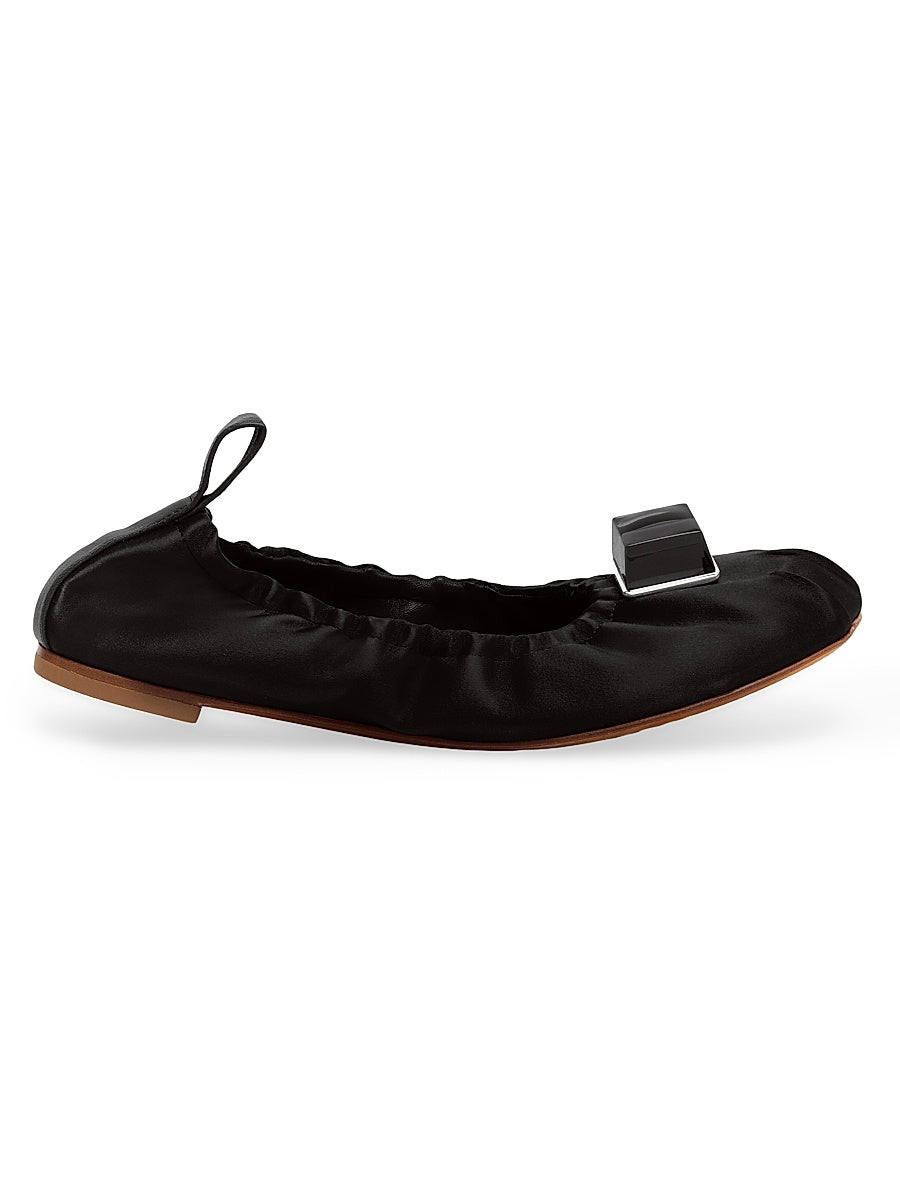 Season Three Ballet Cube Satin Ballerina Flats