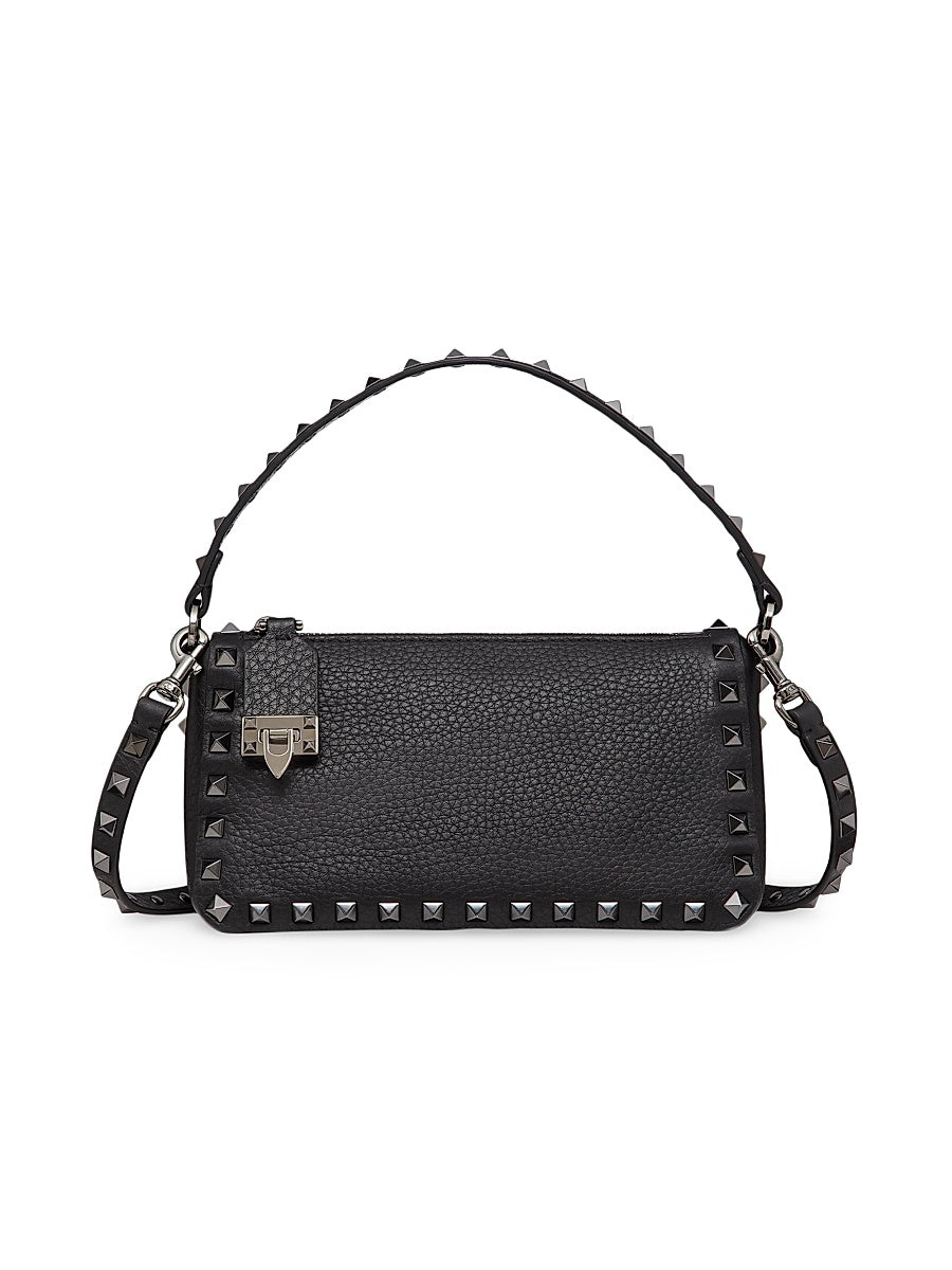 Small Rockstud Grainy Calfskin Crossbody Bag