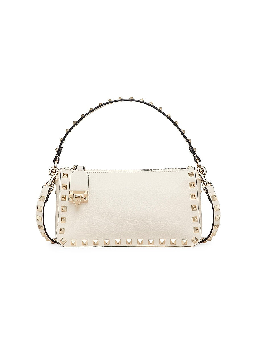 Small Rockstud Grainy Calfskin Crossbody Bag