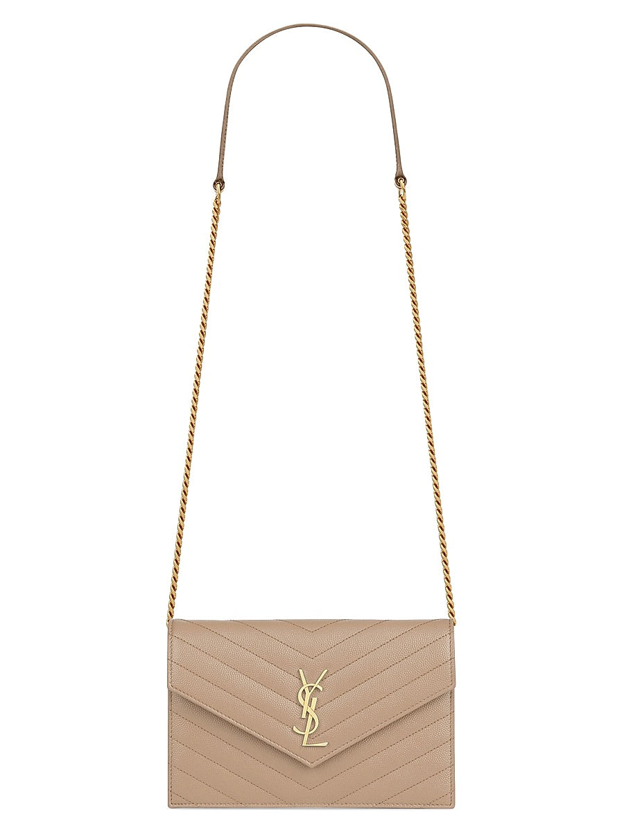 Cassandre Envelope Chain Wallet in Grain De Poudre Leather