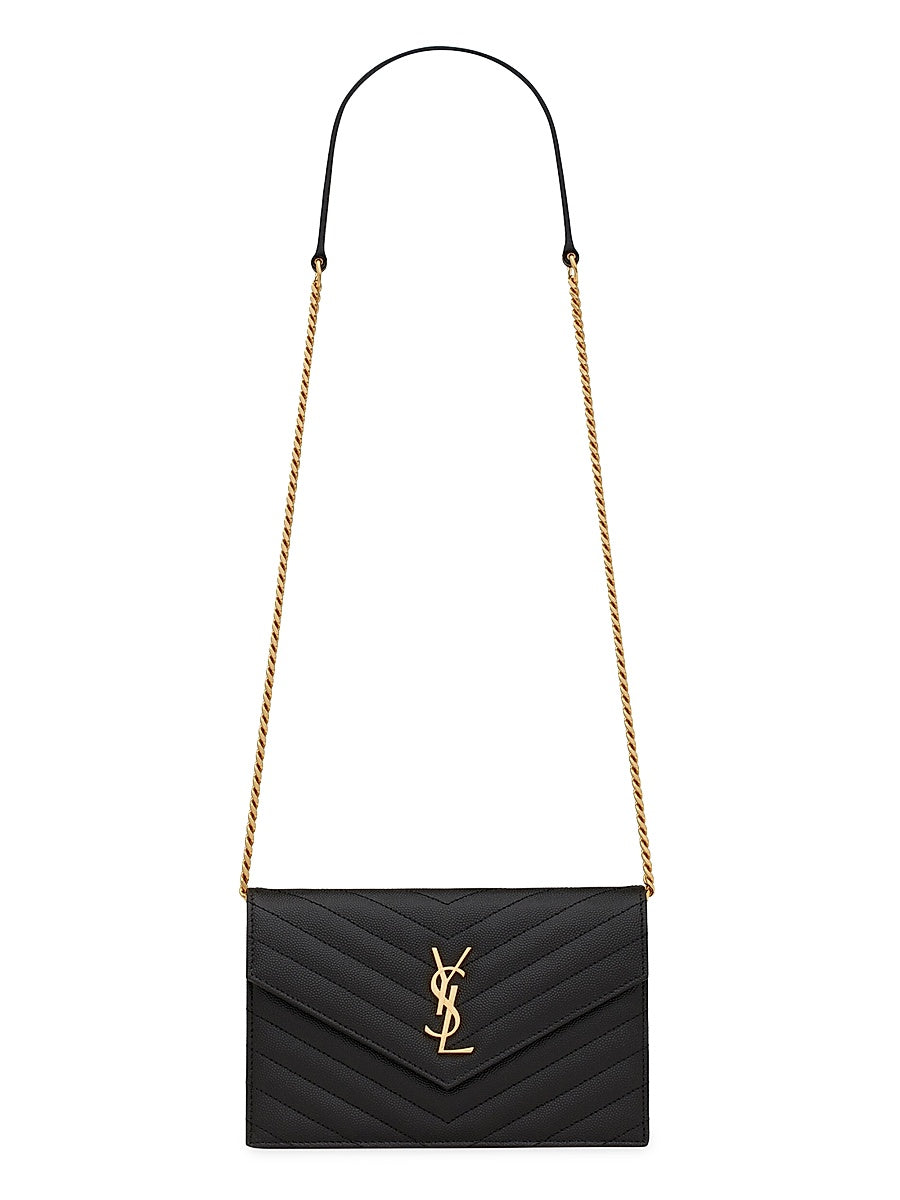 Cassandre Envelope Chain Wallet in Grain De Poudre Leather