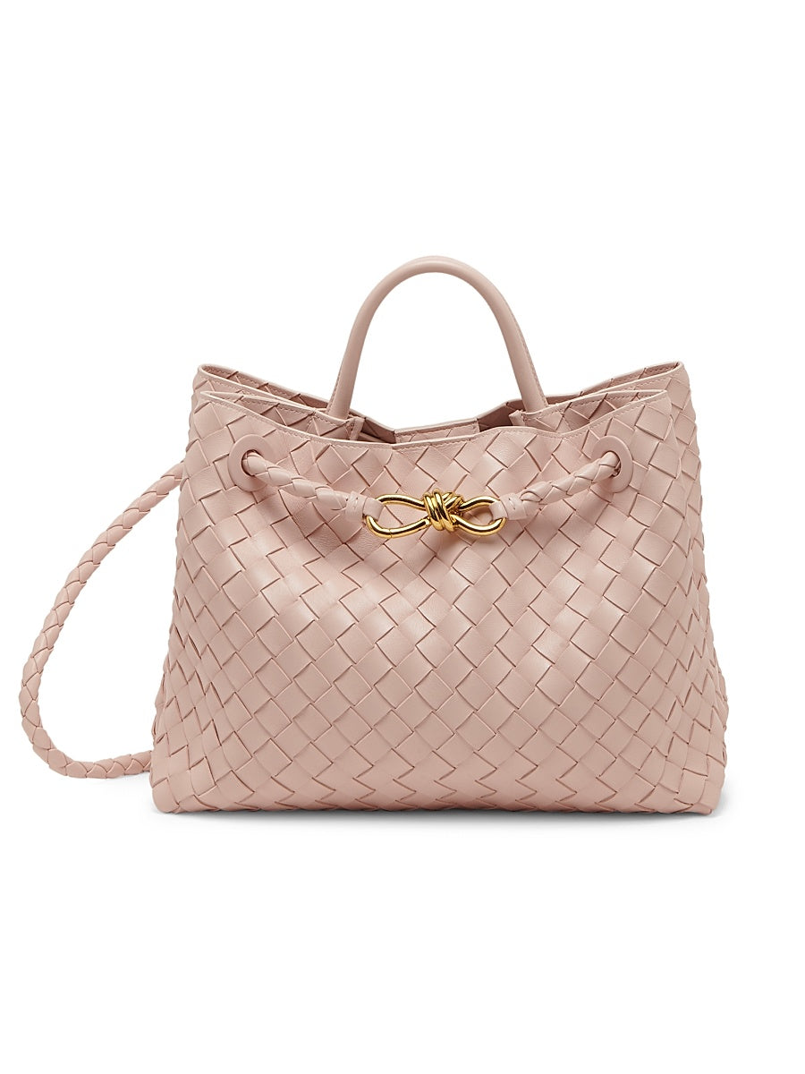 Medium Andiamo Intrecciato Leather Top-Handle Bag