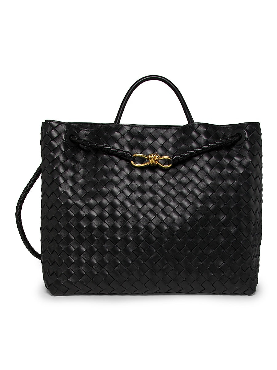 Large Andiamo Intrecciato Leather Top-Handle Bag
