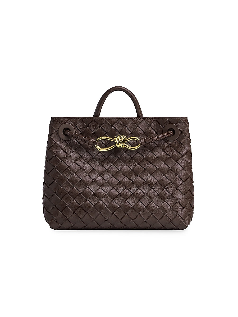 Small Andiamo Intrecciato Leather Top-Handle Bag