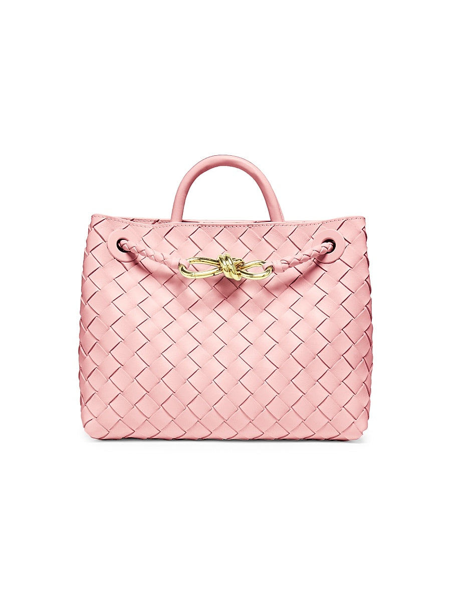 Small Andiamo Intrecciato Leather Top-Handle Bag