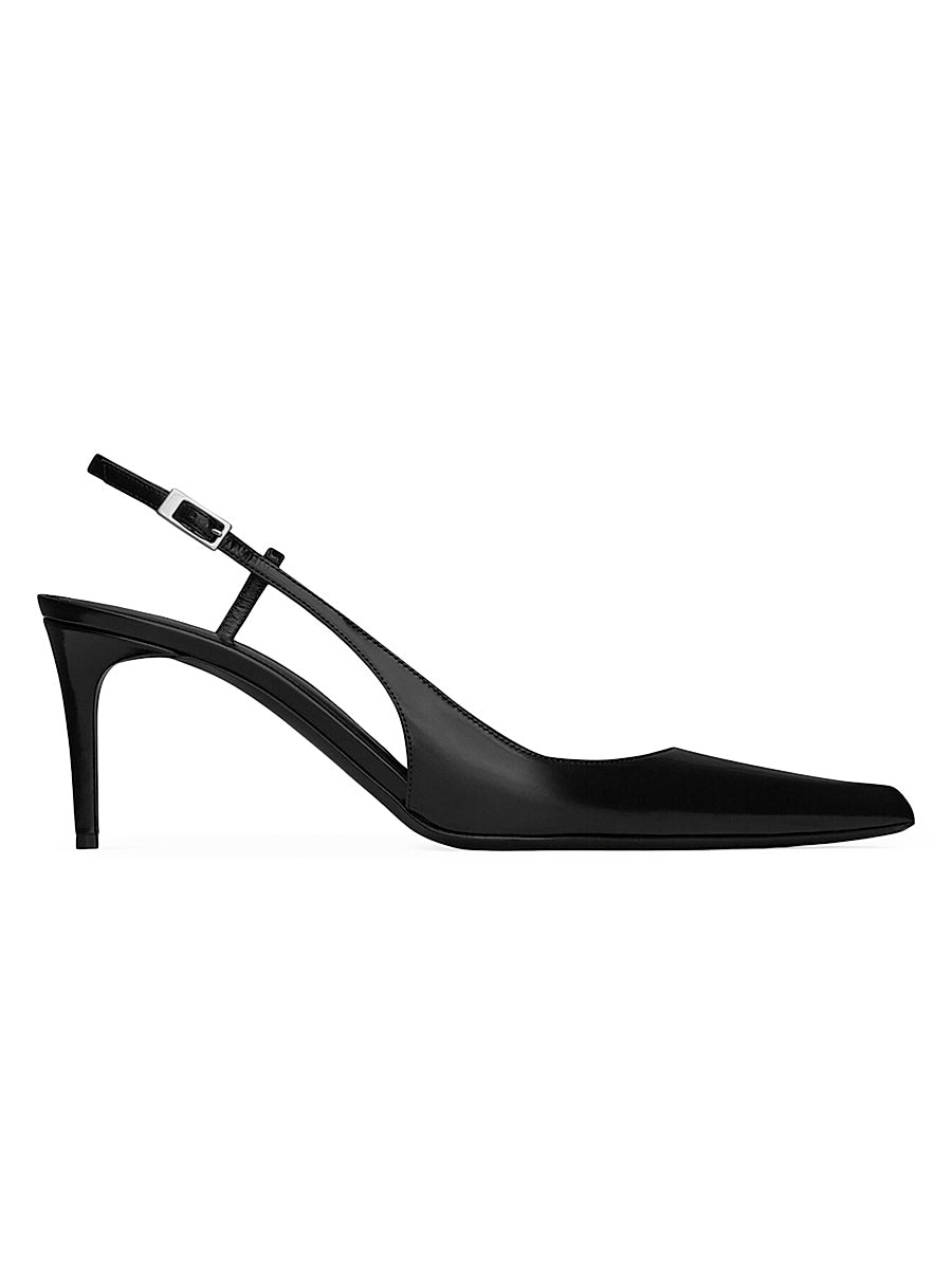 Vendome Slingback Pumps In Glazed Leather
