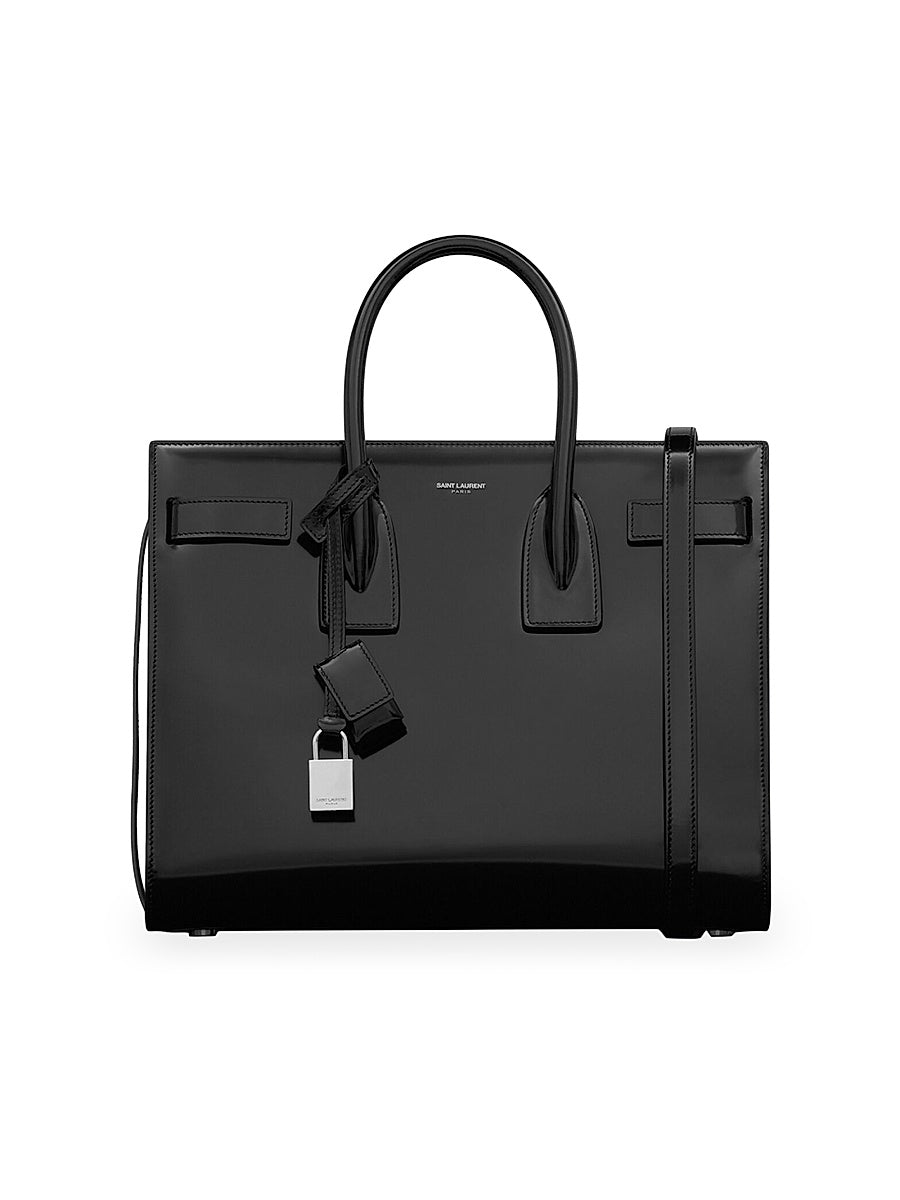 Sac De Jour Small Top Handle Bag In Shiny Leather