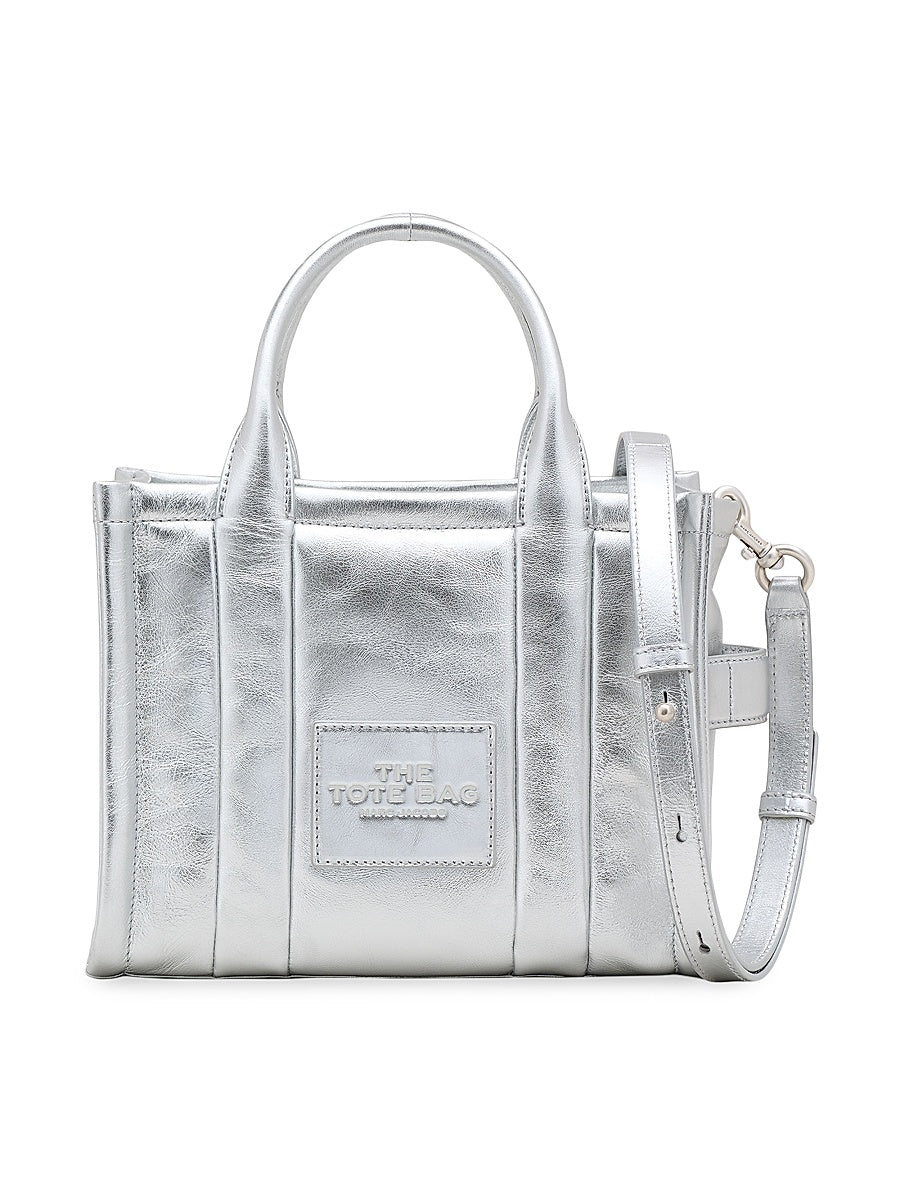 The Metallic Leather Small Tote Bag
