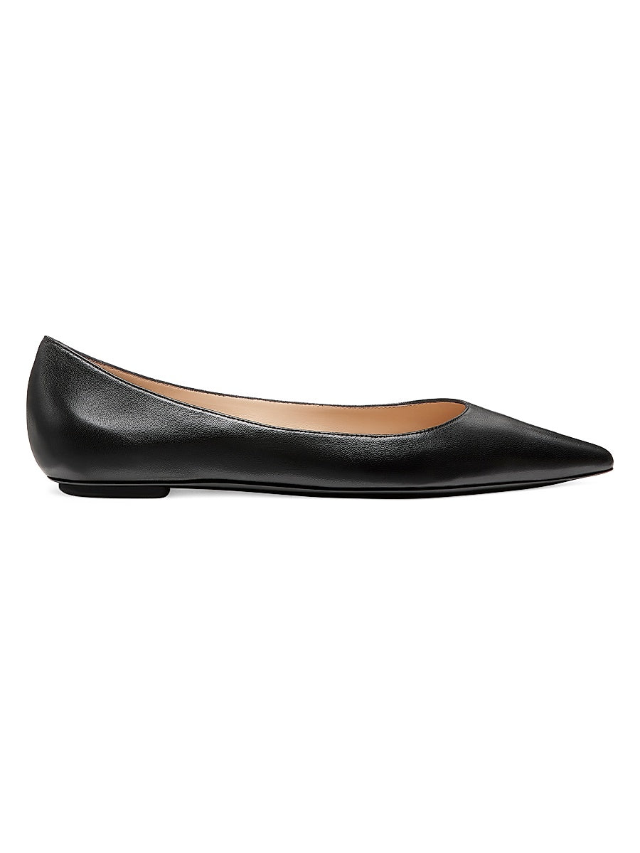 Emilia Pointed-Toe Leather Ballet Flats