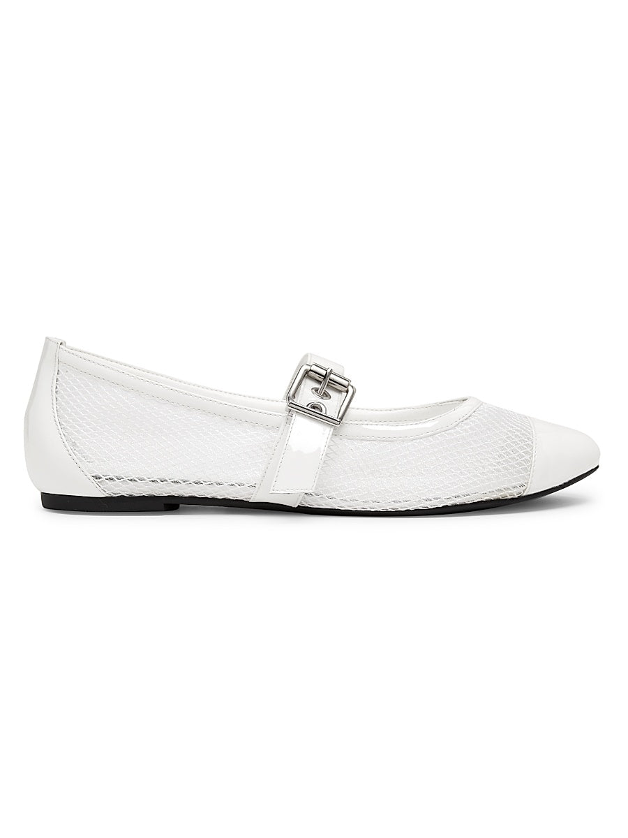 Hanna Mesh Mary Jane Ballet Flats
