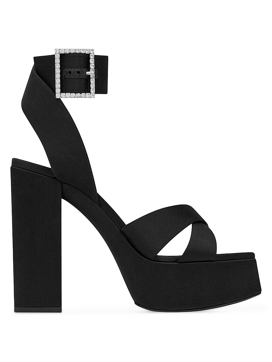 Bianca Platform Sandals In Satin Crepe