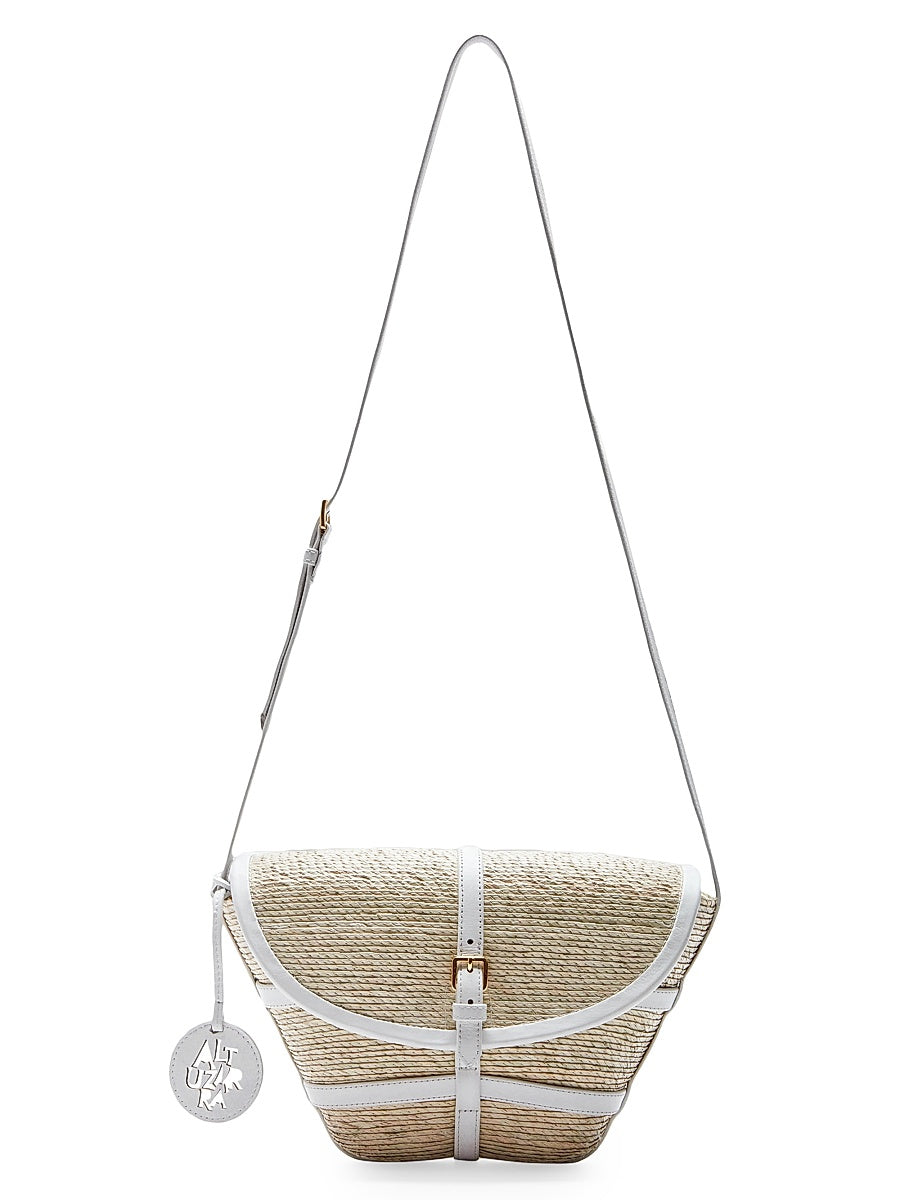 Watermill Straw &amp; Leather Crossbody Bag