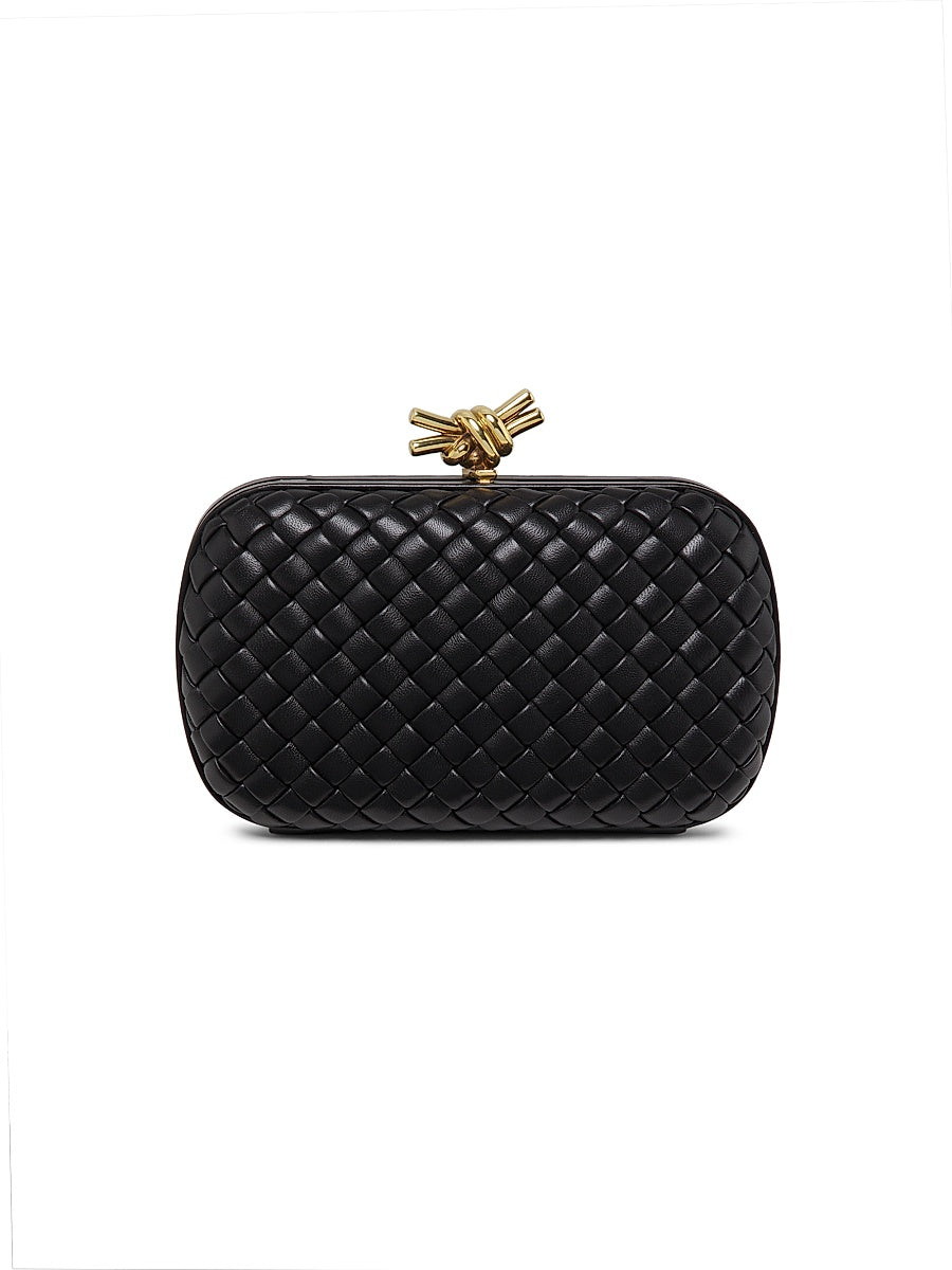 Knot Padded Intreccio Leather Minaudière