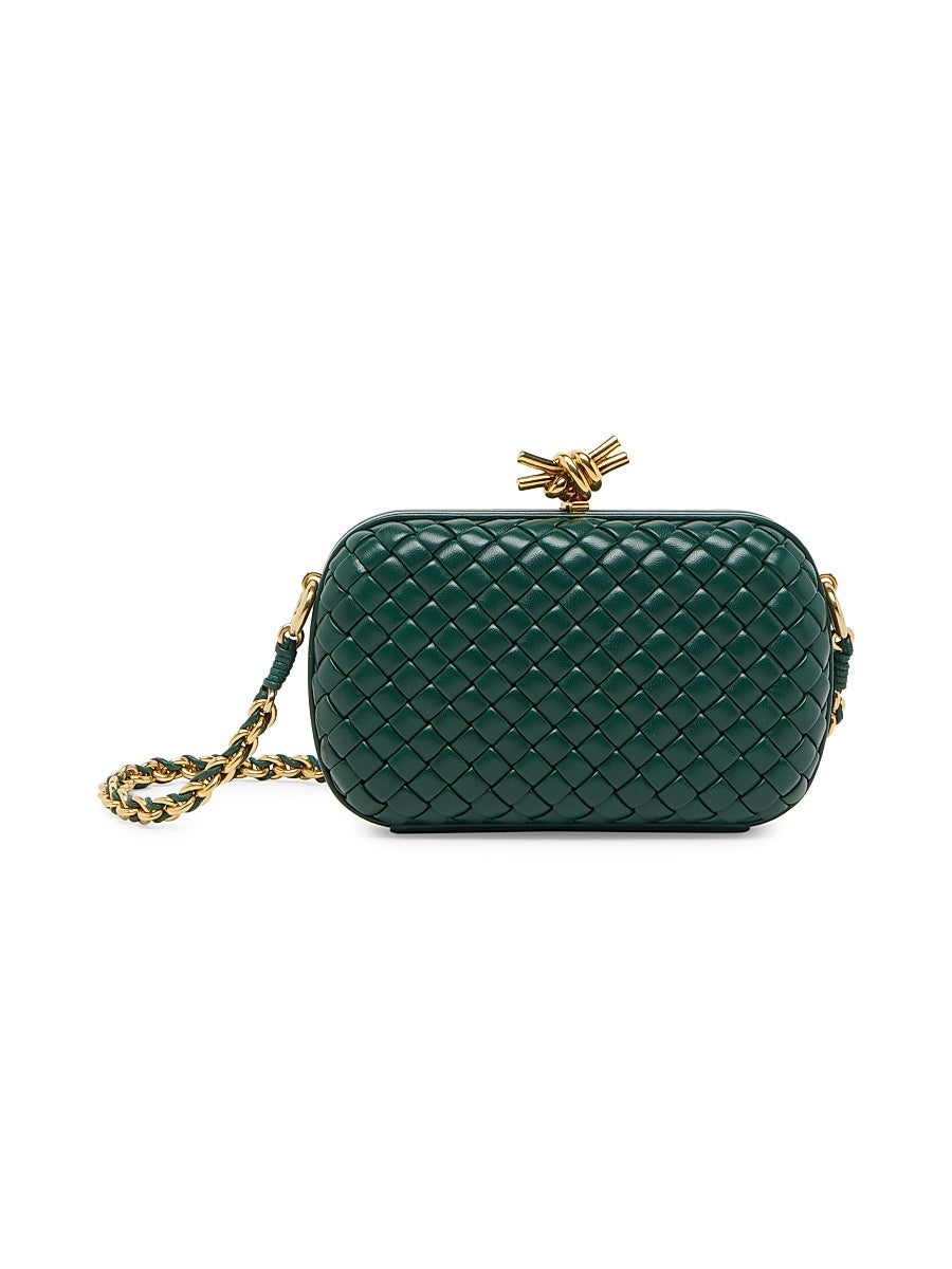 Knot Padded Intreccio Leather Minaudière