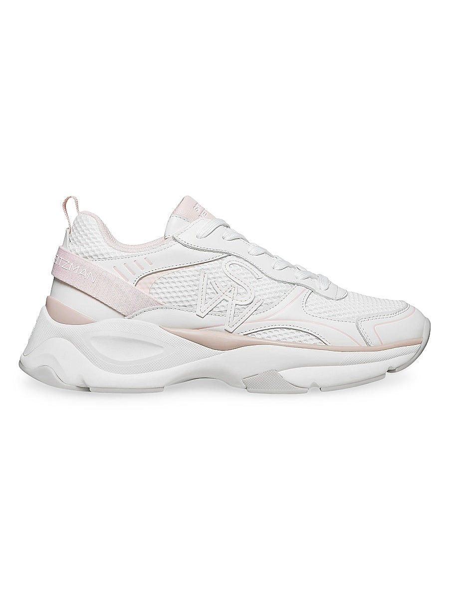 Mesh &amp; Leather Trainer Sneakers