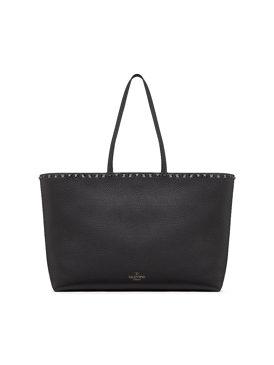 Rockstud Grainy Calfskin Tote Bag