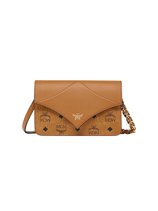 Diamond Mini Visetos &amp; Leather Shoulder Bag