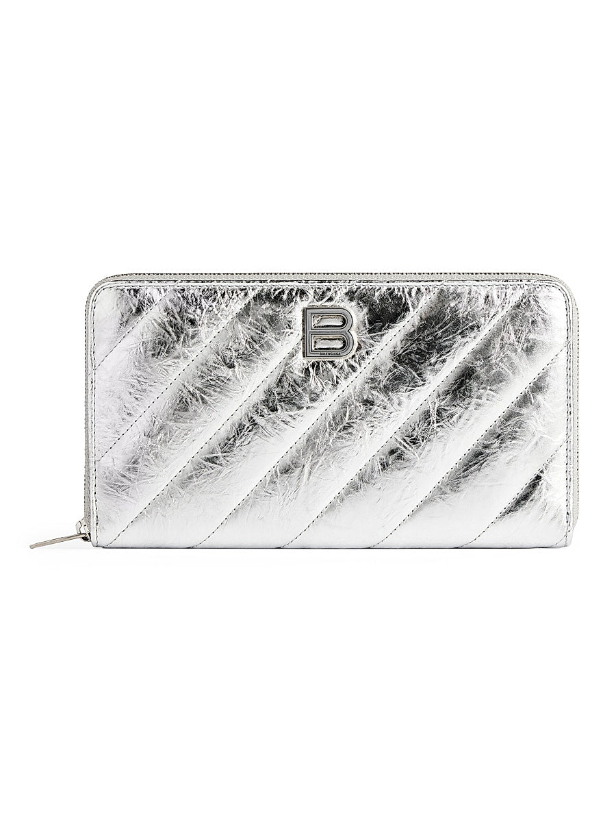 Crush Continental Wallet Metallized Quilted