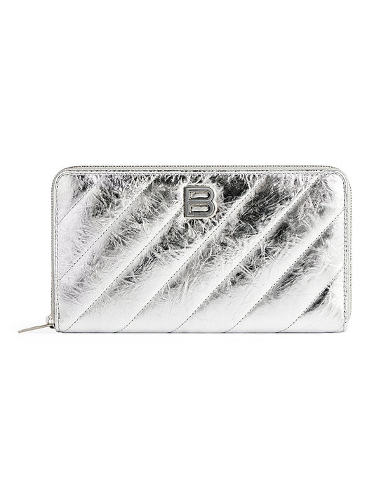 Crush Continental Wallet Metallized Quilted