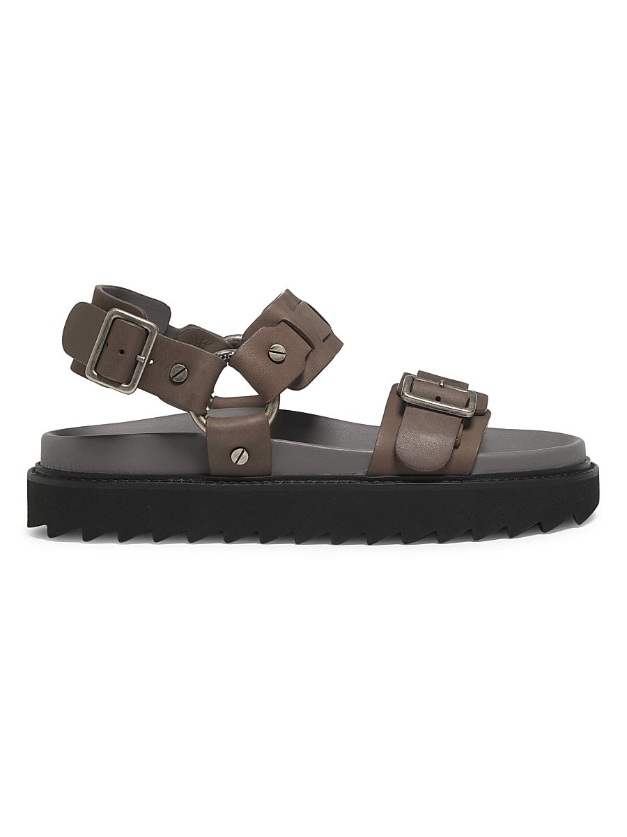 Balius Logo-Embossed Leather Sandals