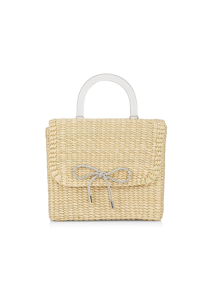 The Bow Woven Top-Handle Bag