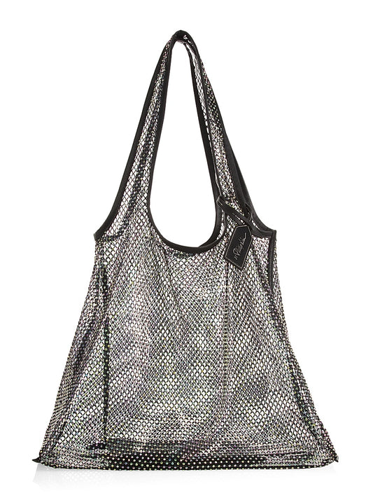 Crystal-Embellished Mesh Market Tote