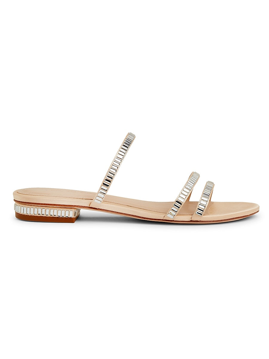 Crystal-Embellished Flat Sandals