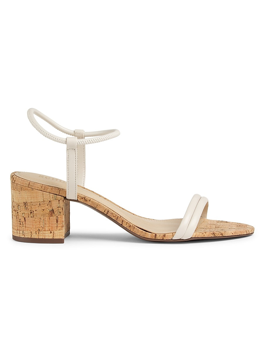 Gimenez 65MM Leather &amp; Cork Block Heel Sandals