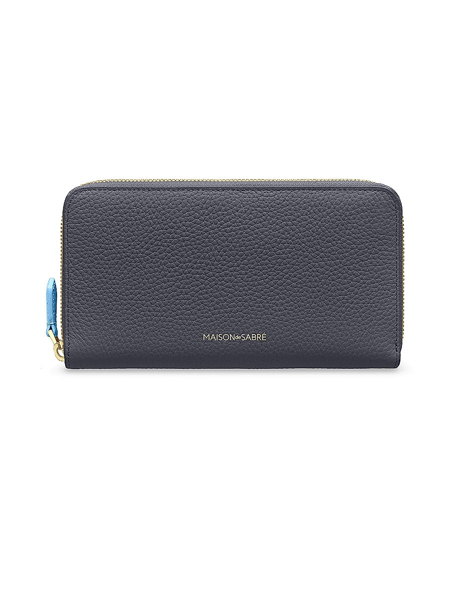 Long Leather Zip Wallet