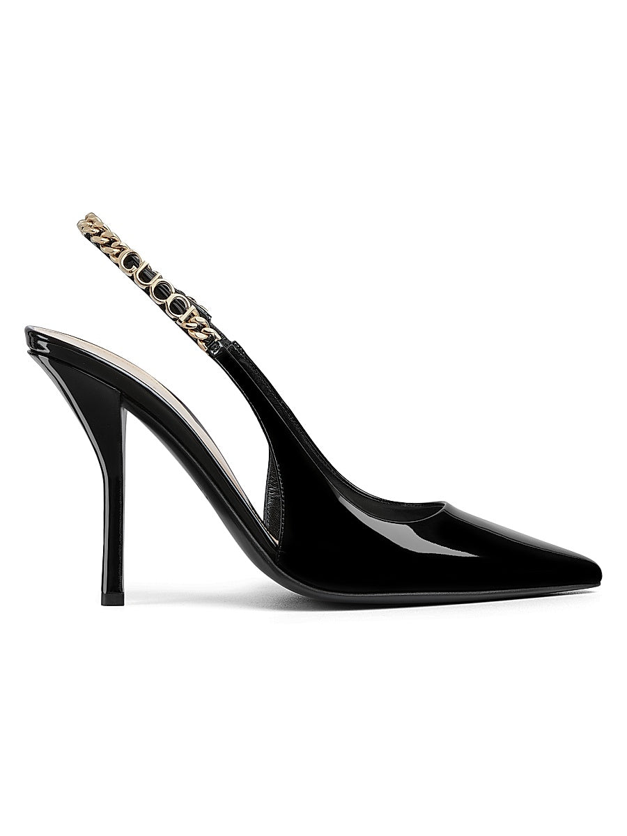 Signoria 105MM Patent Leather Slingback Pumps
