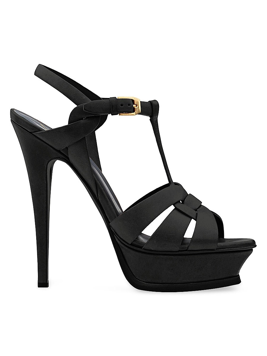 Tribute Platform Sandals in Smooth Leather