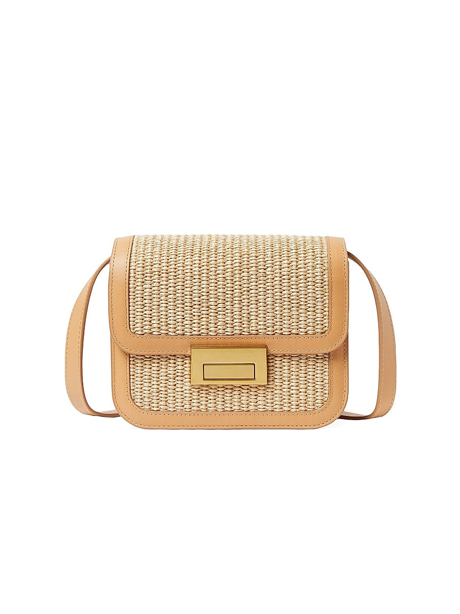 Desi Raffia & Leather Crossbody Bag