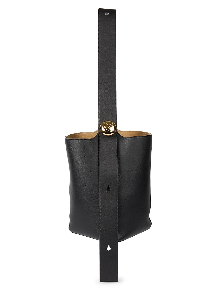 Pebbled Leather Bucket Bag