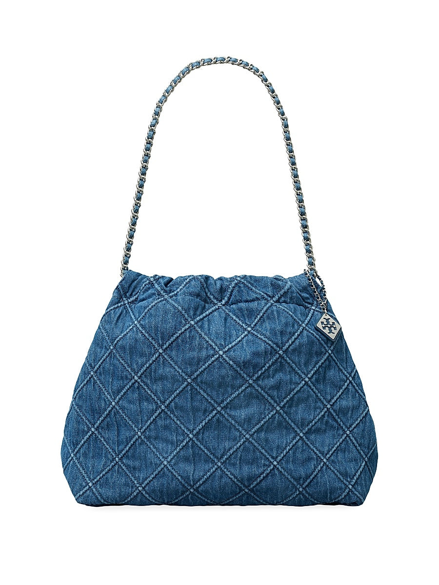 Large Fleming Denim Hobo Bag