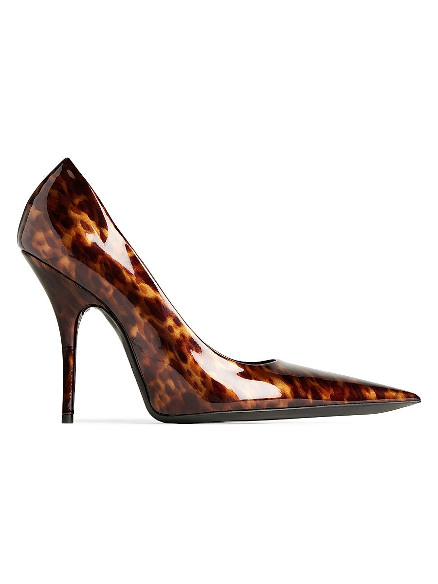 Knife 110MM Pumps in Tortoise Shell Print