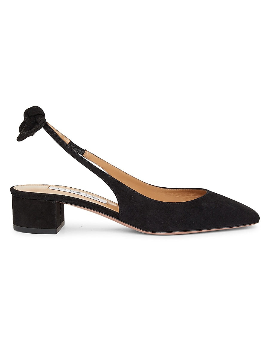 Bow Tie 30MM Suede Slingback Pumps