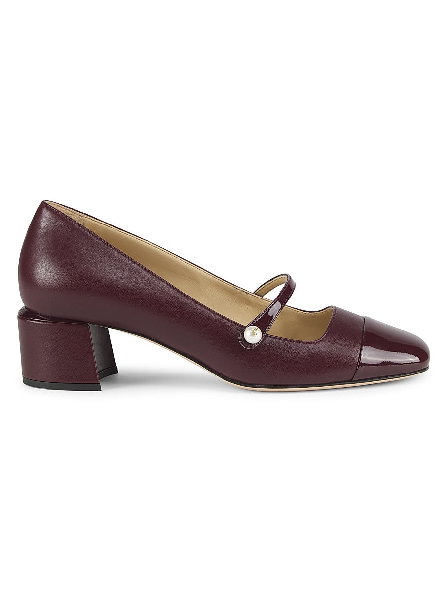 Elisa 45MM Pearl-Embellished Leather Pumps