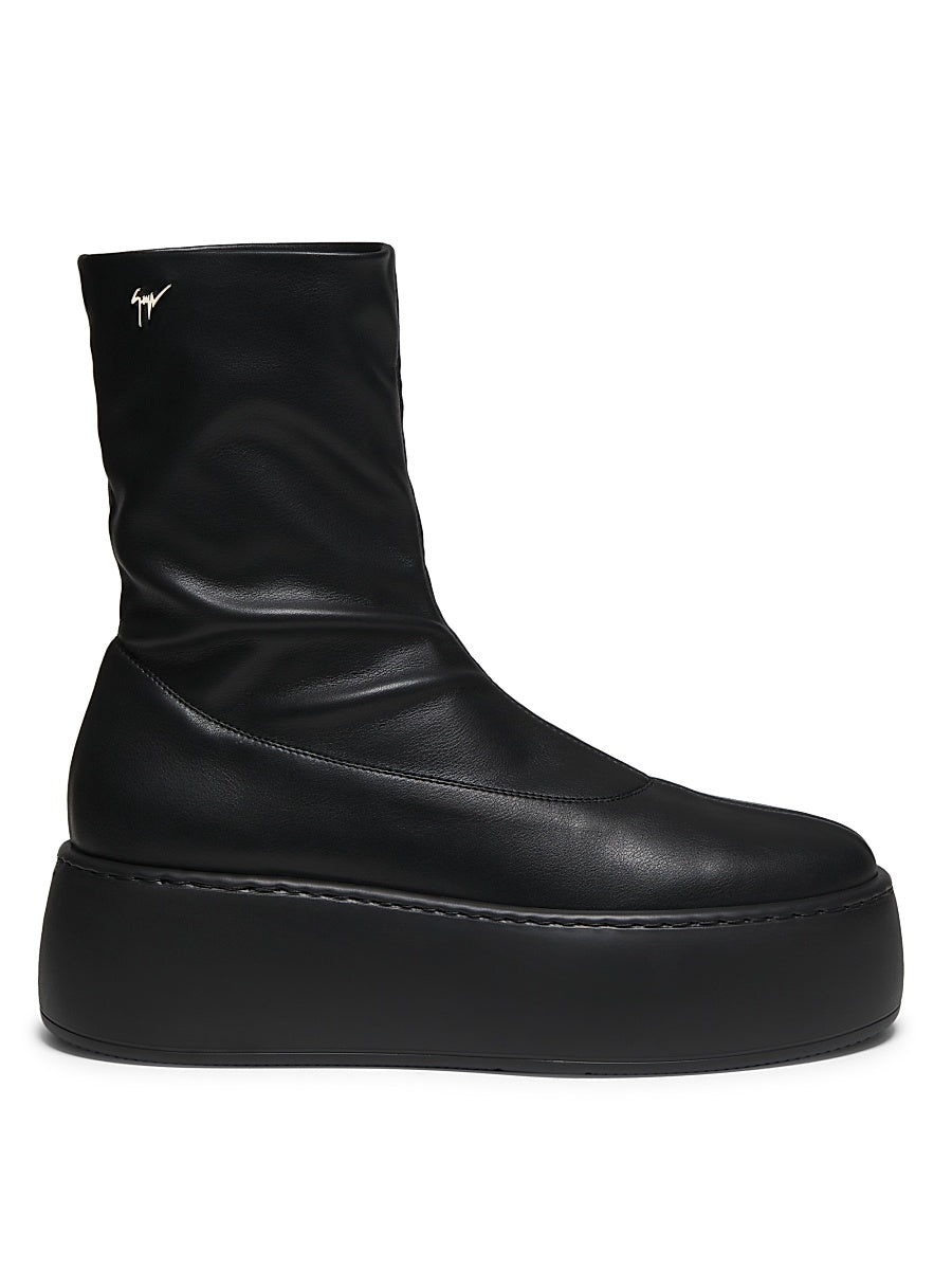 35MM Stretch-Leather Platform Booties