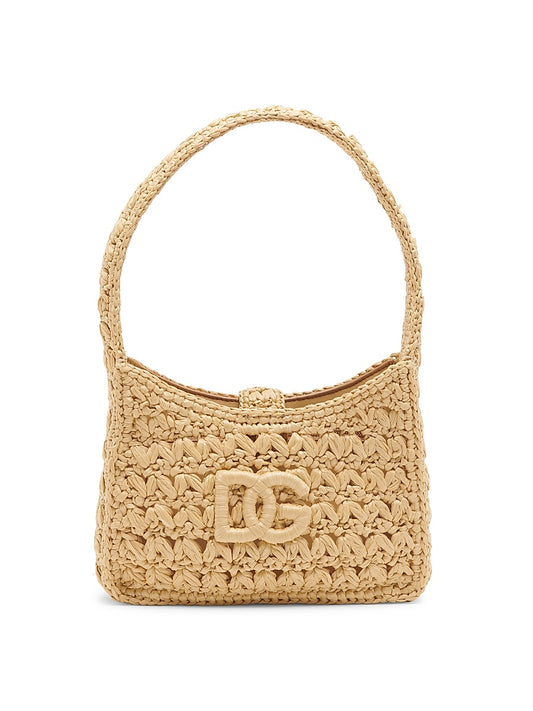 3.5 Raffia Logo Shoulder Bag
